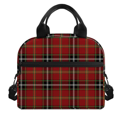 Xmas Scottish Tartan Pattern Print Insulated Lunch Bag