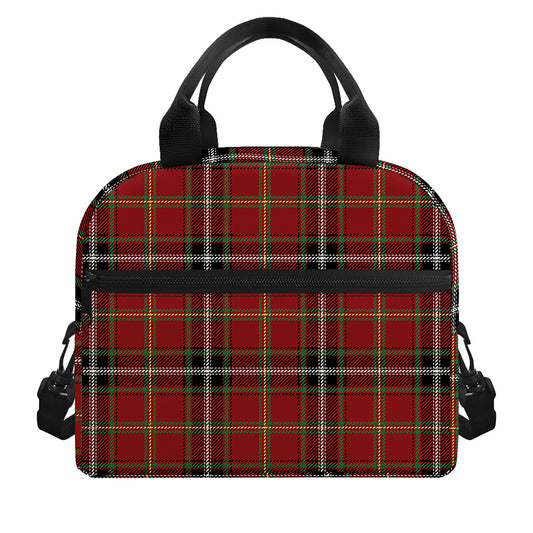 Xmas Scottish Tartan Pattern Print Insulated Lunch Bag