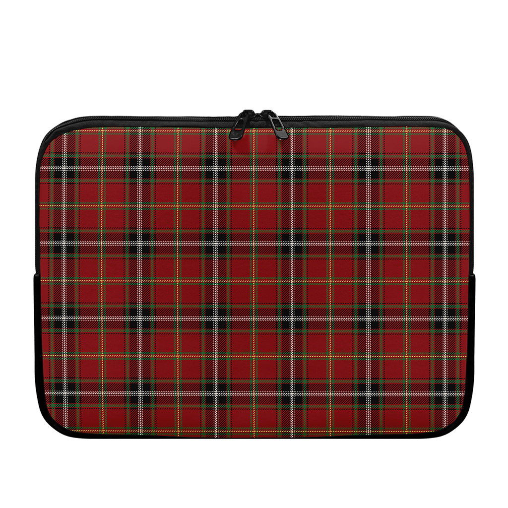 Xmas Scottish Tartan Pattern Print Laptop Sleeve