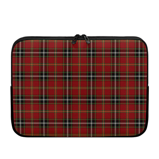 Xmas Scottish Tartan Pattern Print Laptop Sleeve