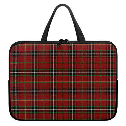 Xmas Scottish Tartan Pattern Print Laptop Sleeve With Handle