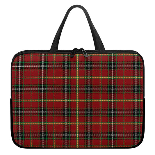 Xmas Scottish Tartan Pattern Print Laptop Sleeve With Handle
