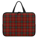 Xmas Scottish Tartan Pattern Print Laptop Sleeve With Handle
