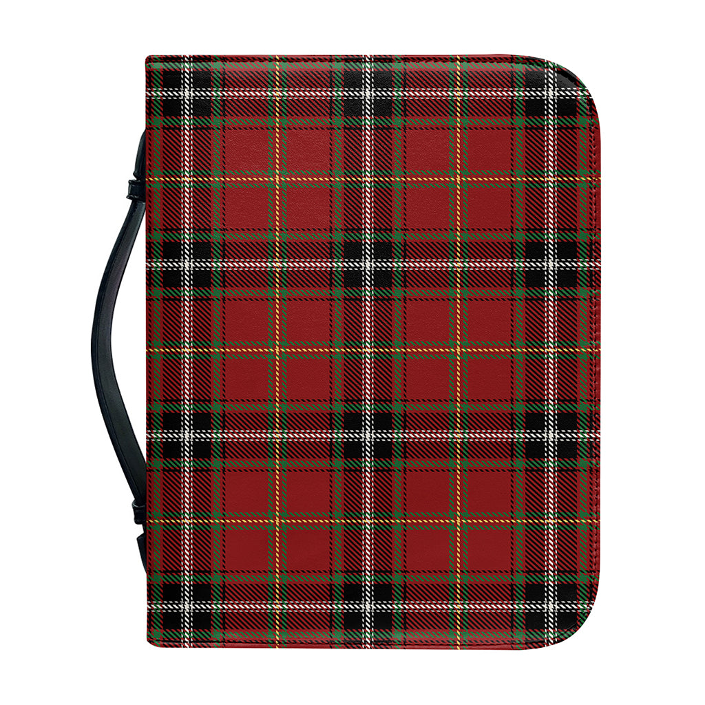 Xmas Scottish Tartan Pattern Print Leather Bible Cover