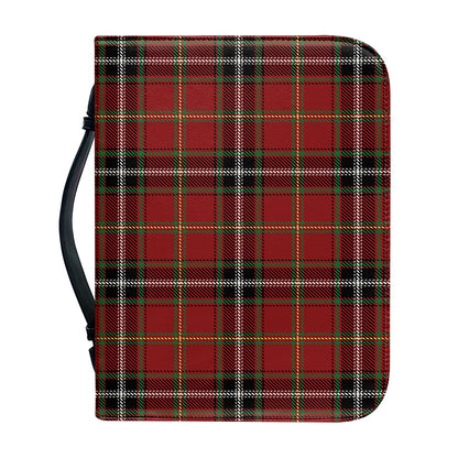 Xmas Scottish Tartan Pattern Print Leather Bible Cover
