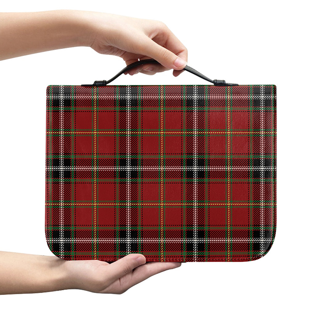 Xmas Scottish Tartan Pattern Print Leather Bible Cover