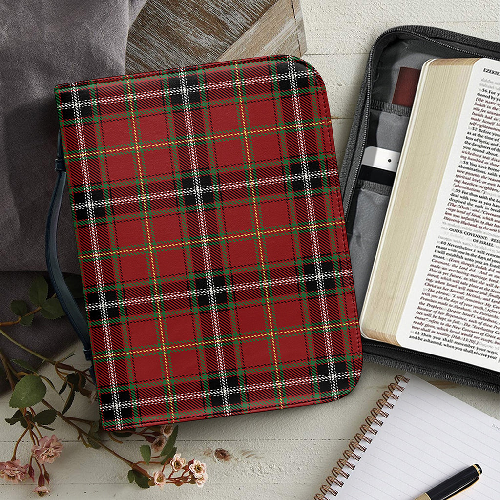 Xmas Scottish Tartan Pattern Print Leather Bible Cover