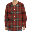 Xmas Scottish Tartan Pattern Print Long Sleeve Baseball Jersey