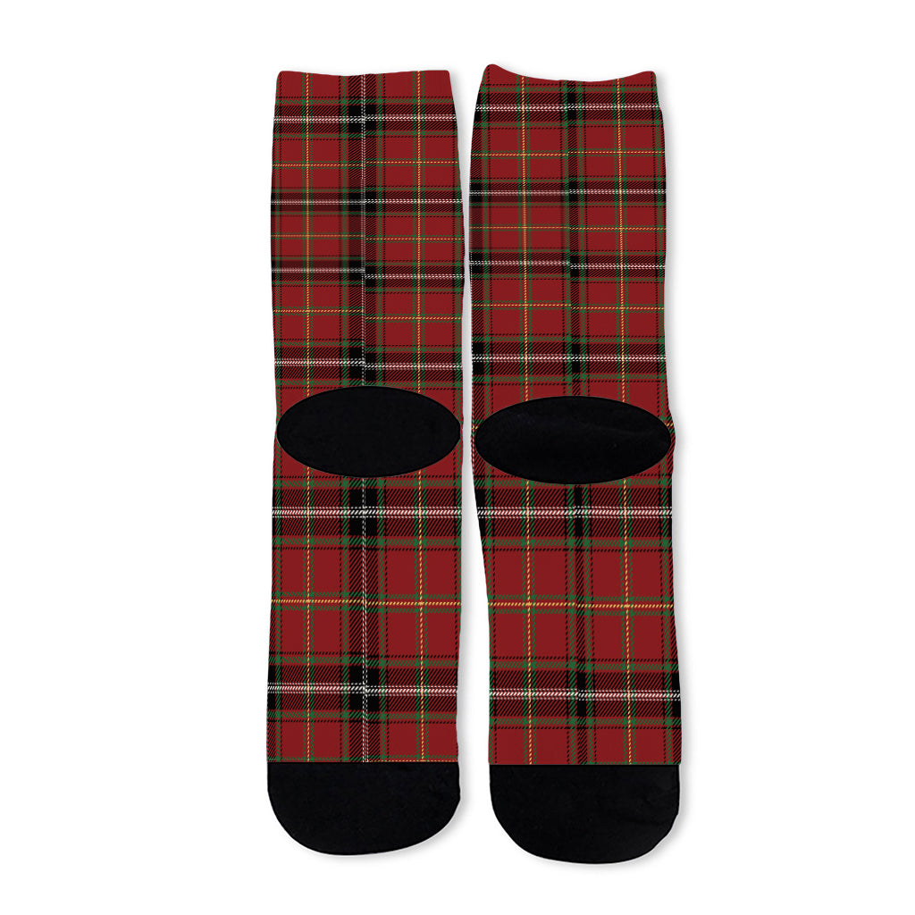 Xmas Scottish Tartan Pattern Print Long Socks