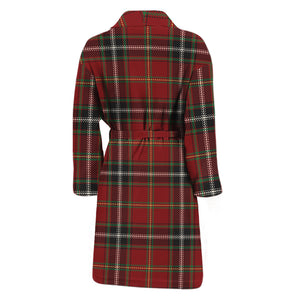 Xmas Scottish Tartan Pattern Print Men's Bathrobe