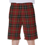 Xmas Scottish Tartan Pattern Print Men's Beach Shorts