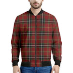 Xmas Scottish Tartan Pattern Print Men's Bomber Jacket