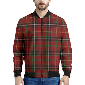 Xmas Scottish Tartan Pattern Print Men's Bomber Jacket