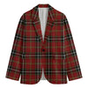 Xmas Scottish Tartan Pattern Print Men's Cotton Blazer