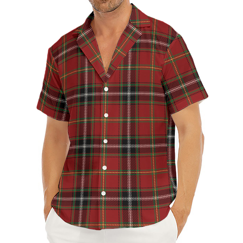 Xmas Scottish Tartan Pattern Print Men's Deep V-Neck Shirt