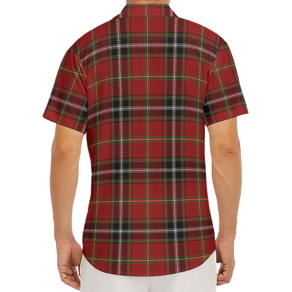 Xmas Scottish Tartan Pattern Print Men's Deep V-Neck Shirt