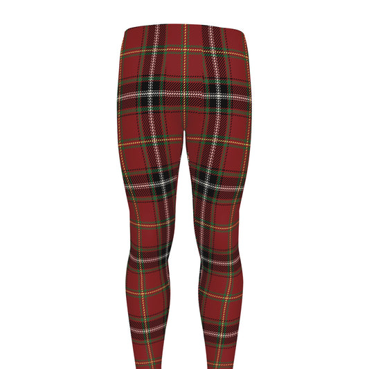 Xmas Scottish Tartan Pattern Print Men's leggings