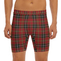 Xmas Scottish Tartan Pattern Print Men's Long Boxer Briefs