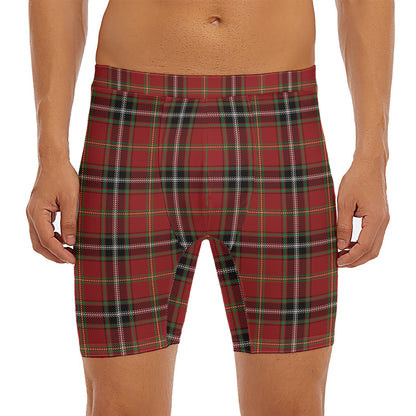 Xmas Scottish Tartan Pattern Print Men's Long Boxer Briefs