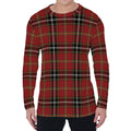Xmas Scottish Tartan Pattern Print Men's Long Sleeve T-Shirt