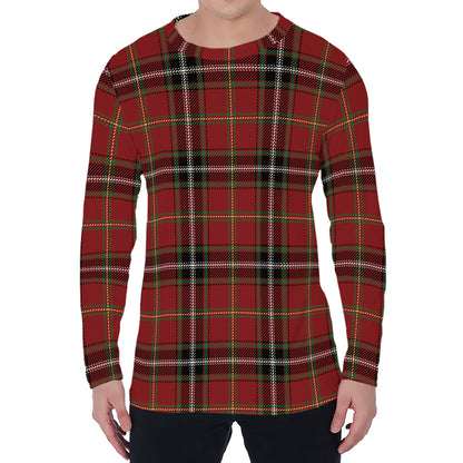 Xmas Scottish Tartan Pattern Print Men's Long Sleeve T-Shirt