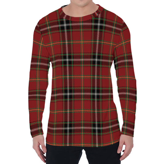 Xmas Scottish Tartan Pattern Print Men's Long Sleeve T-Shirt