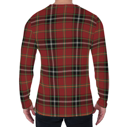 Xmas Scottish Tartan Pattern Print Men's Long Sleeve T-Shirt
