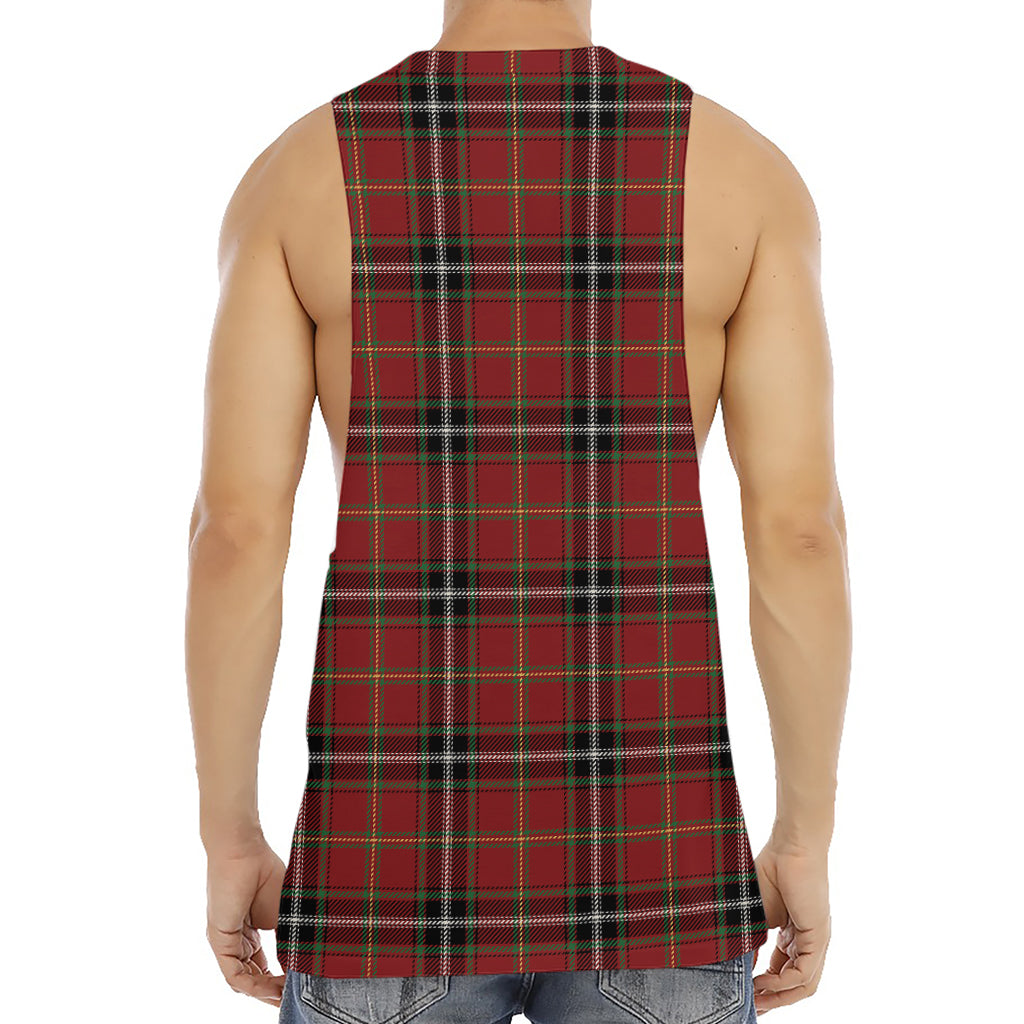 Xmas Scottish Tartan Pattern Print Men's Muscle Tank Top