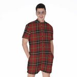 Xmas Scottish Tartan Pattern Print Men's Rompers