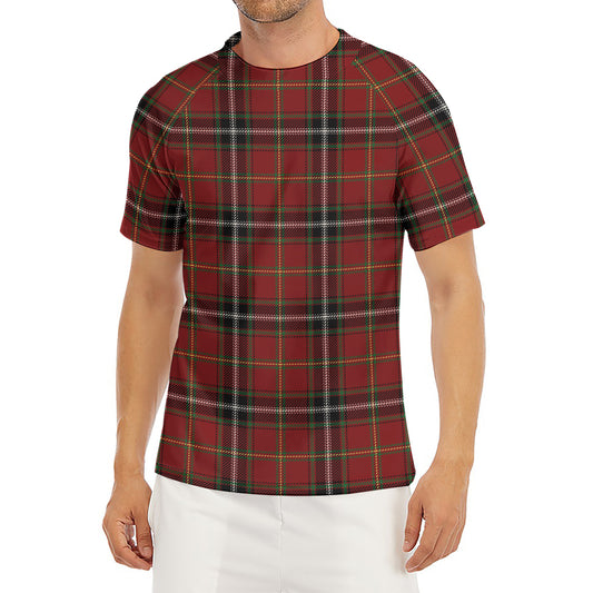 Xmas Scottish Tartan Pattern Print Men's Short Sleeve Rash Guard