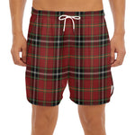 Xmas Scottish Tartan Pattern Print Men's Split Running Shorts