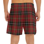 Xmas Scottish Tartan Pattern Print Men's Split Running Shorts