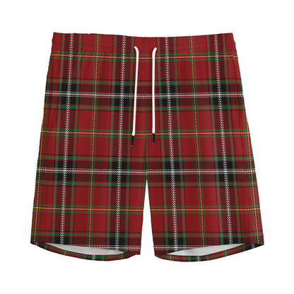 Xmas Scottish Tartan Pattern Print Men's Sports Shorts