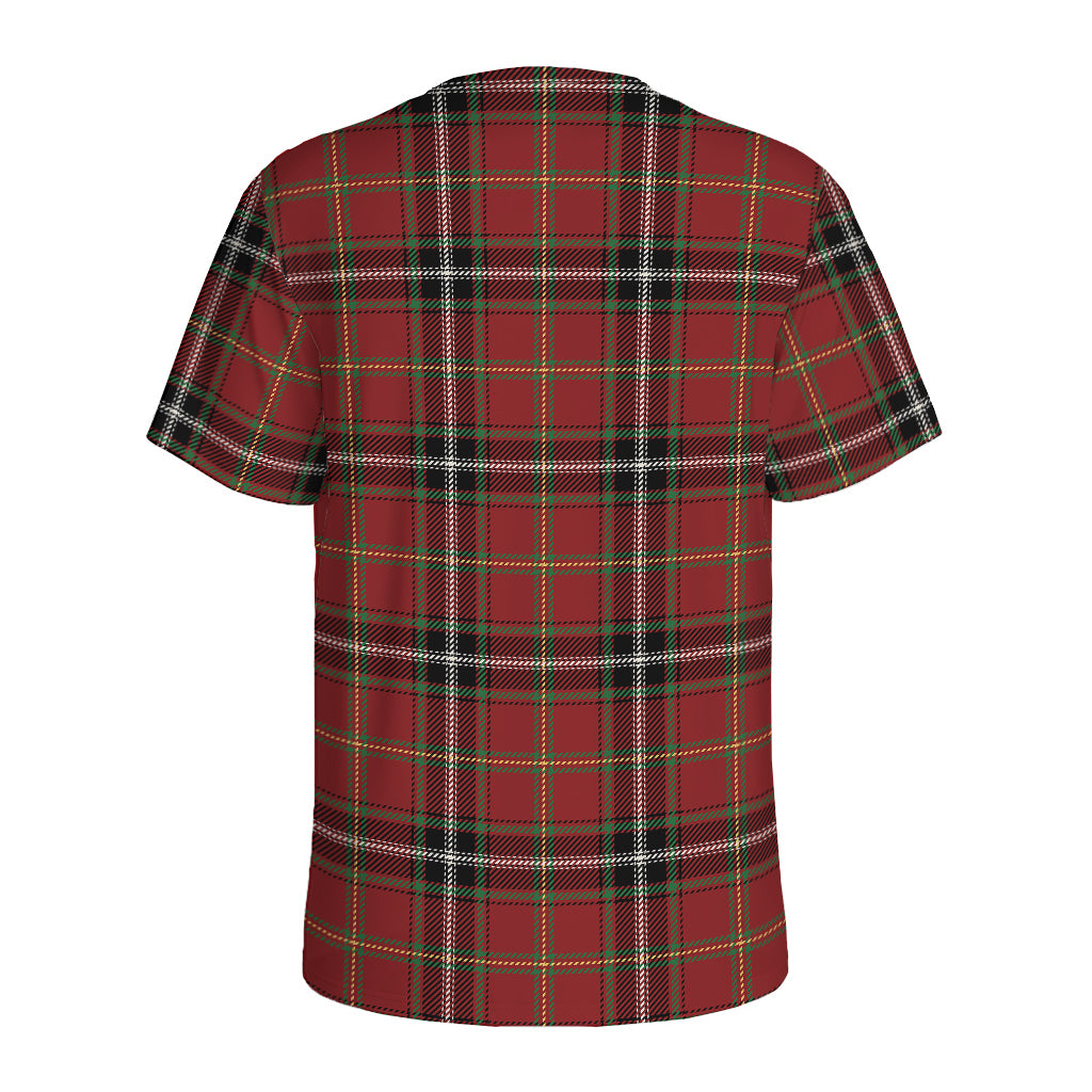 Xmas Scottish Tartan Pattern Print Men's Sports T-Shirt