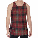 Xmas Scottish Tartan Pattern Print Men's Velvet Tank Top