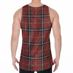 Xmas Scottish Tartan Pattern Print Men's Velvet Tank Top