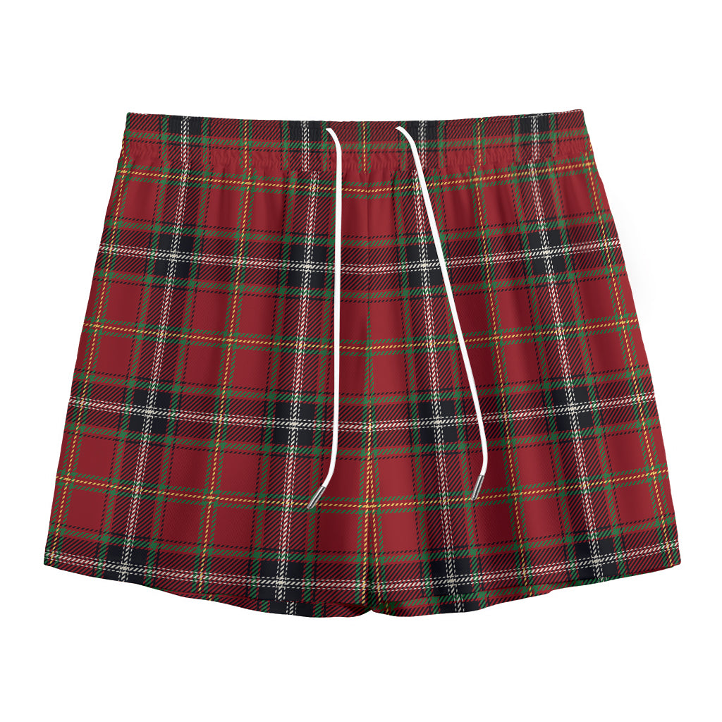Xmas Scottish Tartan Pattern Print Mesh Shorts