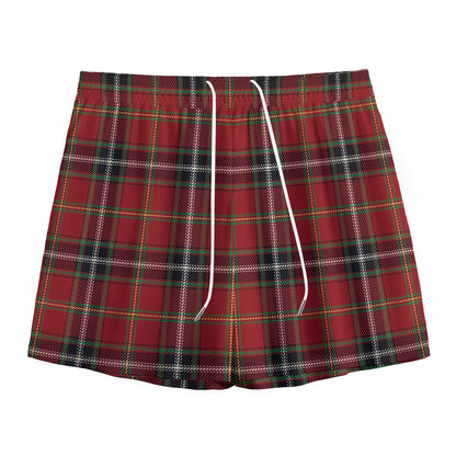Xmas Scottish Tartan Pattern Print Mesh Shorts