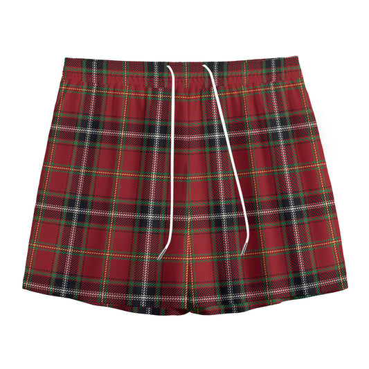 Xmas Scottish Tartan Pattern Print Mesh Shorts