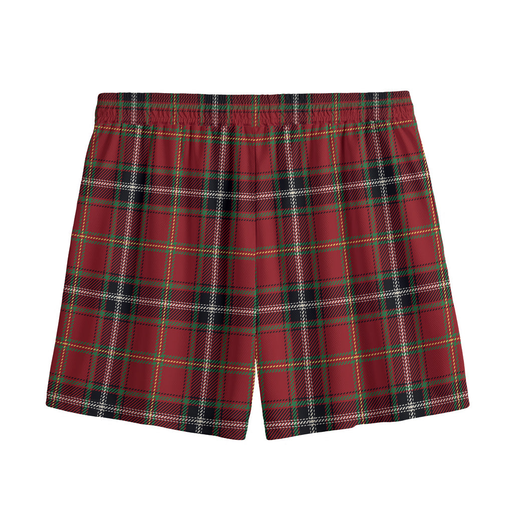 Xmas Scottish Tartan Pattern Print Mesh Shorts