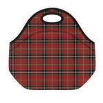 Xmas Scottish Tartan Pattern Print Neoprene Lunch Bag