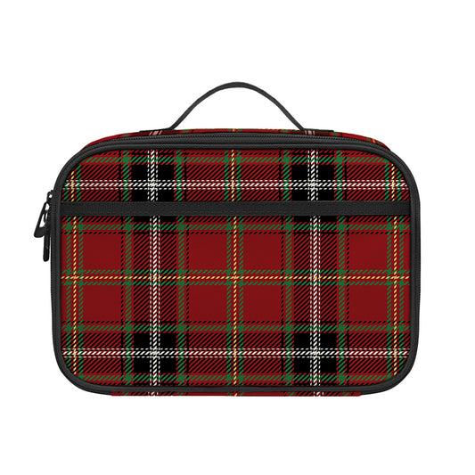 Xmas Scottish Tartan Pattern Print Portable Lunch Bag
