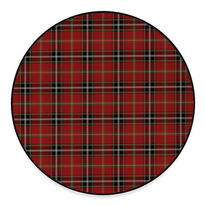 Xmas Scottish Tartan Pattern Print Round Floor Mat
