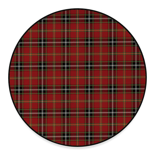 Xmas Scottish Tartan Pattern Print Round Floor Mat