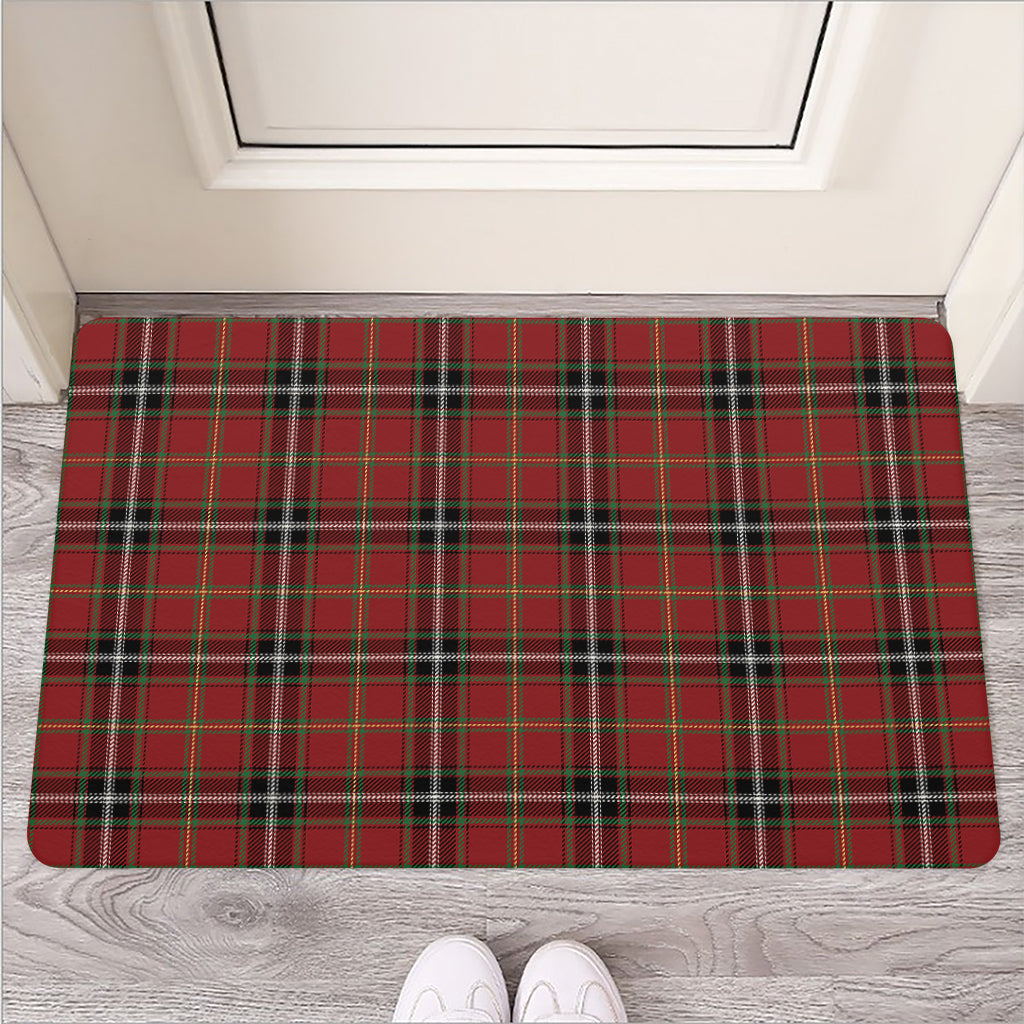 Xmas Scottish Tartan Pattern Print Rubber Doormat