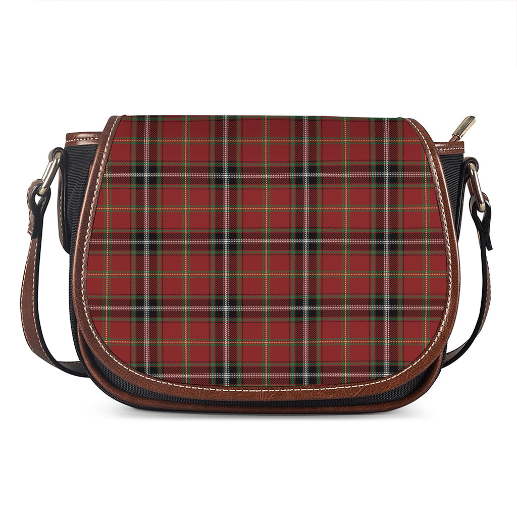 Xmas Scottish Tartan Pattern Print Saddle Bag