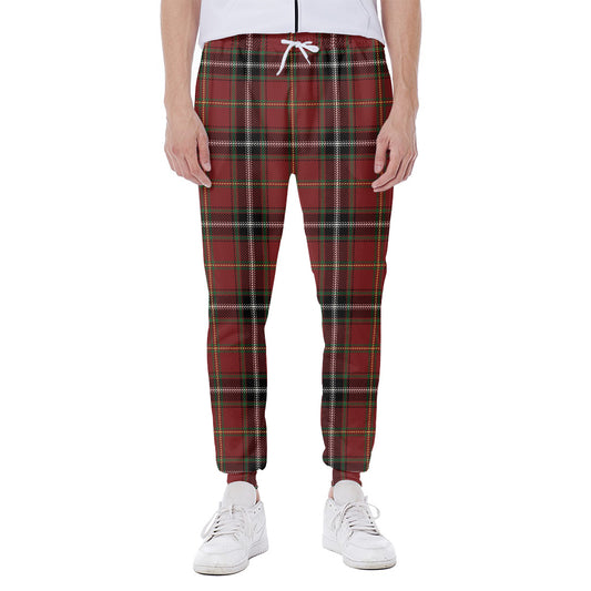Xmas Scottish Tartan Pattern Print Scuba Joggers
