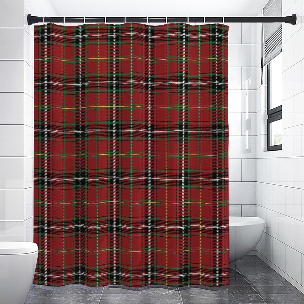 Xmas Scottish Tartan Pattern Print Shower Curtain