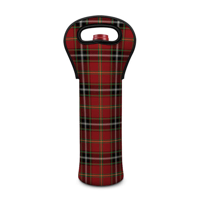 Xmas Scottish Tartan Pattern Print Single Neoprene Wine Tote