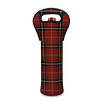 Xmas Scottish Tartan Pattern Print Single Neoprene Wine Tote